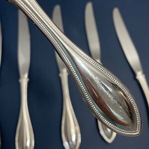 Oneida Arbor American Harmony Set of 6 Dinner Knives Stainless Flatware USA